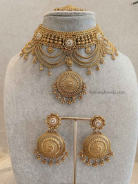 Mandala Gold Layered Necklace Set - SOKORA JEWELSMandala Gold Layered Necklace Set