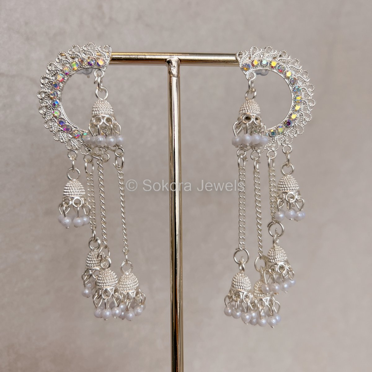 Manjula Earrings - Silver - SOKORA JEWELSManjula Earrings - Silver