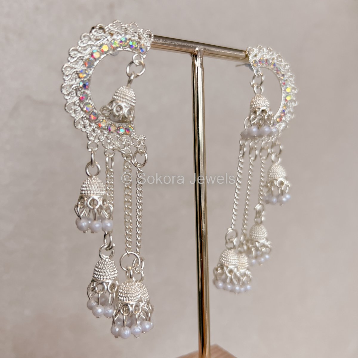 Manjula Earrings - Silver - SOKORA JEWELSManjula Earrings - Silver