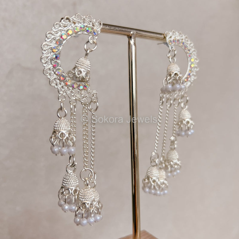 Manjula Earrings - Silver - SOKORA JEWELSManjula Earrings - Silver