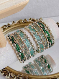 Marine Multicolour Glass Bangle set in size - SOKORA JEWELSMarine Multicolour Glass Bangle set in sizeBANGLES