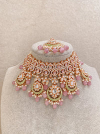 Marni Faux Kundan Choker Set - Pink - SOKORA JEWELSMarni Faux Kundan Choker Set - Pink