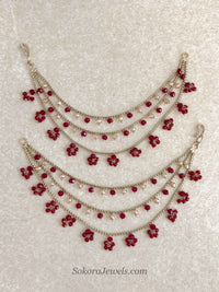 Maroon Earring chains - SOKORA JEWELSMaroon Earring chainsEARRINGS