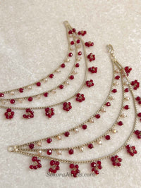 Maroon Earring chains - SOKORA JEWELSMaroon Earring chainsEARRINGS