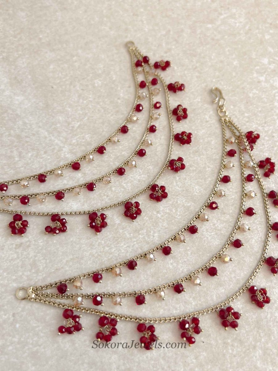 Maroon Earring chains - SOKORA JEWELSMaroon Earring chainsEARRINGS