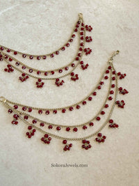 Maroon Earring chains - SOKORA JEWELSMaroon Earring chainsEARRINGS