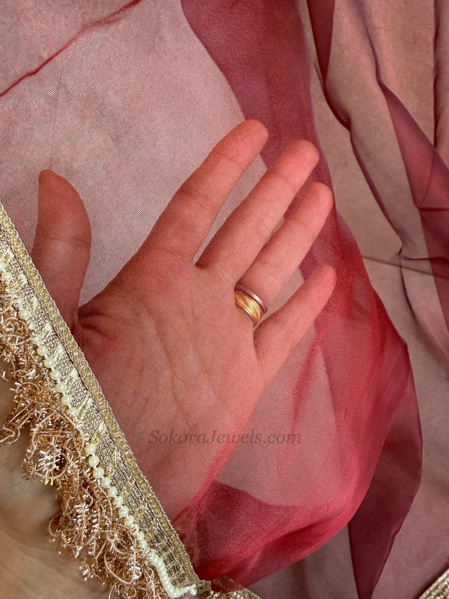 Maroon Organza Bridal Veil Dupatta - SOKORA JEWELSMaroon Organza Bridal Veil Dupatta