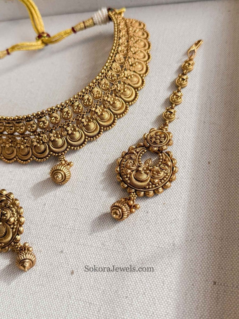 Matt Gold Choker set - SOKORA JEWELSMatt Gold Choker set