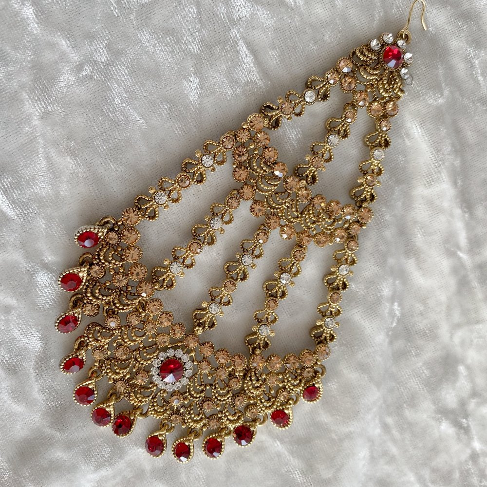 Maya Jhumar - Maroon - SOKORA JEWELSMaya Jhumar - Maroon