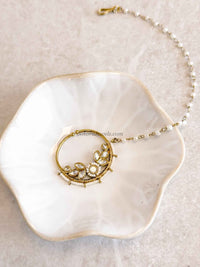 Medium Antique Gold & Kundan Nose Ring - SOKORA JEWELSMedium Antique Gold & Kundan Nose Ring