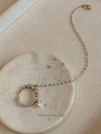 Medium Antique Gold & Kundan Nose Ring - Slide type - SOKORA JEWELSMedium Antique Gold & Kundan Nose Ring - Slide type