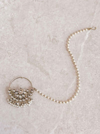 Medium Bridal Kundan Pearl Nath (Non - Pierced) - SOKORA JEWELSMedium Bridal Kundan Pearl Nath (Non - Pierced)