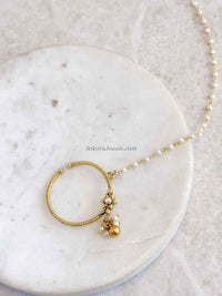 Medium Bridal Nath with Kundan Detail - SOKORA JEWELSMedium Bridal Nath with Kundan Detail