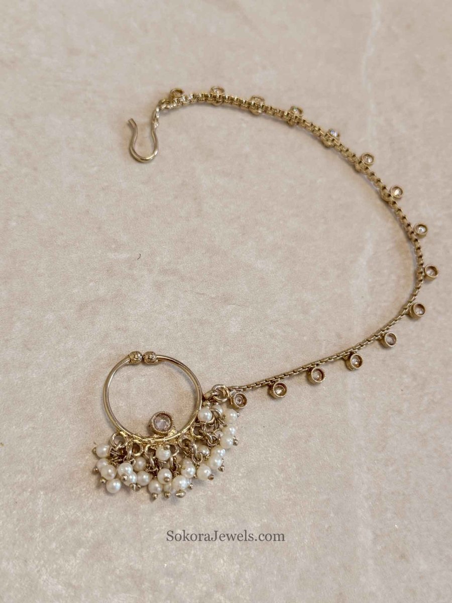 Medium Circle Gem Zircon Bridal Nose Ring - SOKORA JEWELSMedium Circle Gem Zircon Bridal Nose Ring