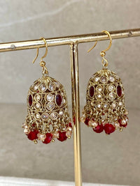 Medium Crystal Jhumkas - 2 Colours - SOKORA JEWELSMedium Crystal Jhumkas - 2 Colours