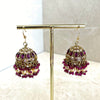 Medium Crystal Jhumkas - Purple - SOKORA JEWELSMedium Crystal Jhumkas - Purple