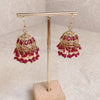 Medium Crystal Jhumkas - Ruby - SOKORA JEWELSMedium Crystal Jhumkas - Ruby