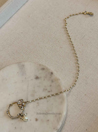 Medium Diamante & Kundan Nose Ring - Slide type - SOKORA JEWELSMedium Diamante & Kundan Nose Ring - Slide type