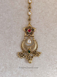 Medium Gold Plated Kundan Bridal Tikka - SOKORA JEWELSMedium Gold Plated Kundan Bridal Tikka