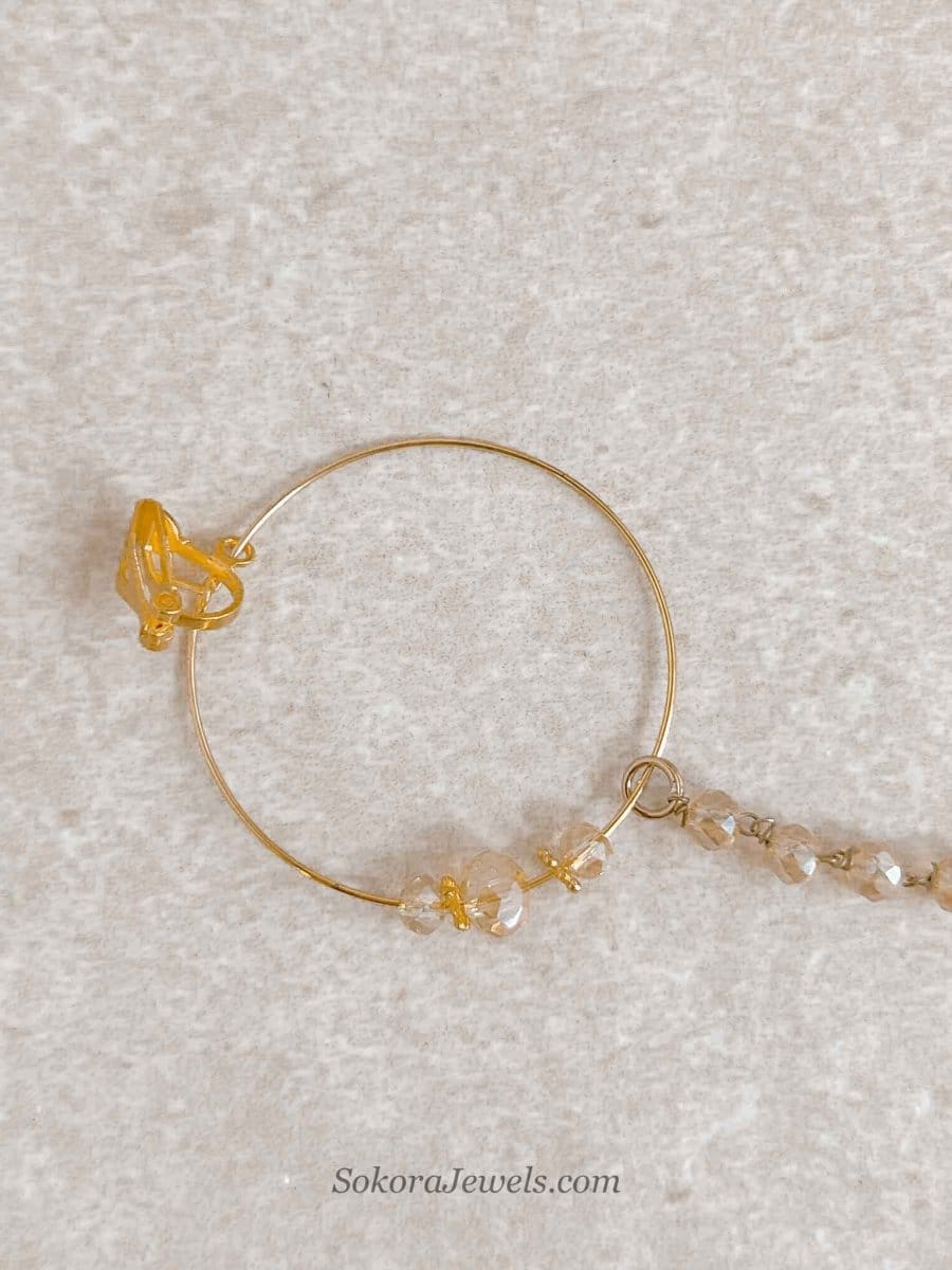Medium Golden Bead Nose ring for Clip on and Pierced - SOKORA JEWELSMedium Golden Bead Nose ring for Clip on and Piercednose rings