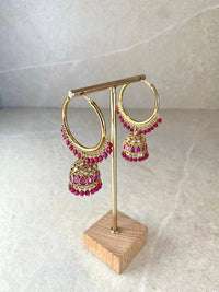 Medium Golden Jhumka Hoops - 3 Colours - SOKORA JEWELSMedium Golden Jhumka Hoops - 3 Colours