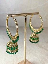 Medium Golden Jhumka Hoops - 3 Colours - SOKORA JEWELSMedium Golden Jhumka Hoops - 3 Colours