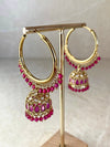 Medium Golden Jhumka Hoops - 3 Colours - SOKORA JEWELSMedium Golden Jhumka Hoops - 3 Colours