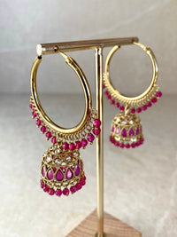 Medium Golden Jhumka Hoops - 3 Colours - SOKORA JEWELSMedium Golden Jhumka Hoops - 3 Colours