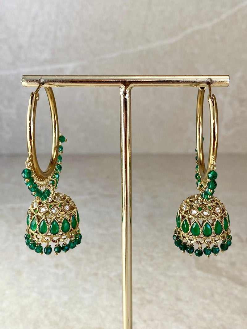 Medium Golden Jhumka Hoops - 3 Colours - SOKORA JEWELSMedium Golden Jhumka Hoops - 3 Colours