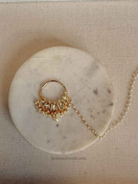 Medium Kundan & Diamante Nose Ring - Slide Type - SOKORA JEWELSMedium Kundan & Diamante Nose Ring - Slide Type