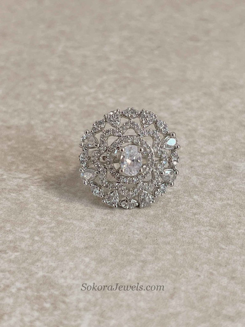 Medium Silver & Diamante Ring - SOKORA JEWELSMedium Silver & Diamante RingRING