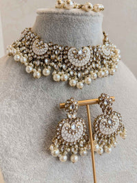 Meenakari Kundan Set - White - SOKORA JEWELSMeenakari Kundan Set - White