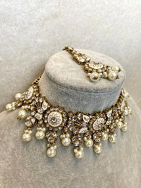 Meenakari Kundan Set - White - SOKORA JEWELSMeenakari Kundan Set - White