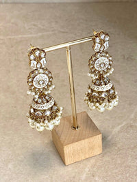 Meenakari Kundan Set - White - SOKORA JEWELSMeenakari Kundan Set - White