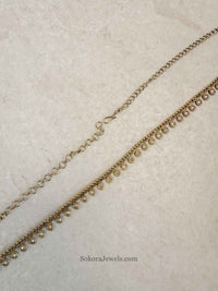 Meenakshi Golden Zircon Bridal Waist Chain - SOKORA JEWELSMeenakshi Golden Zircon Bridal Waist Chain