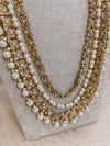 Meera Antique Gold Long Mala - Pearl - SOKORA JEWELSMeera Antique Gold Long Mala - Pearl