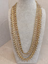 Meera Antique Gold+Clear Long Mala - SOKORA JEWELSMeera Antique Gold+Clear Long Mala