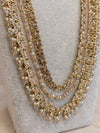 Meera Antique Gold+Clear Long Mala - SOKORA JEWELSMeera Antique Gold+Clear Long Mala