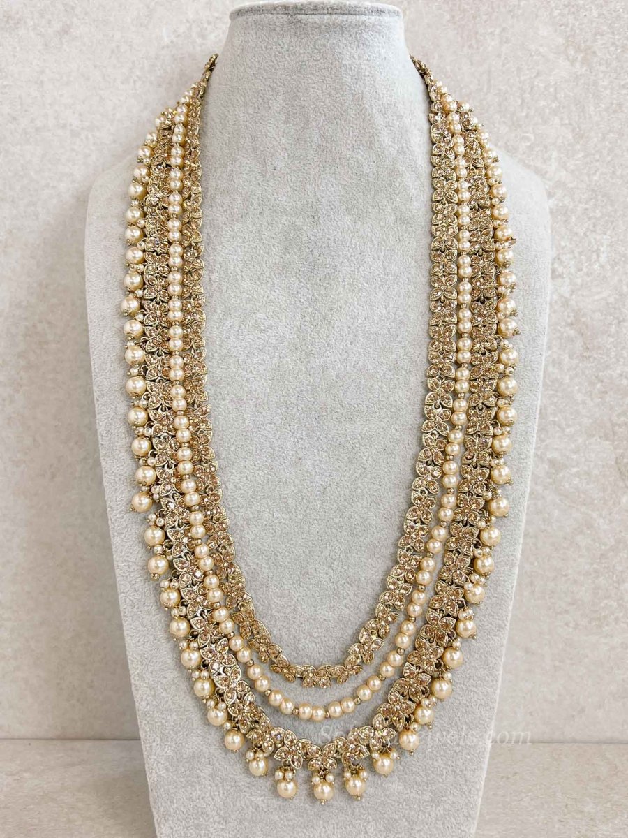 Meera Full Golden Bridal Set - SOKORA JEWELSMeera Full Golden Bridal Set