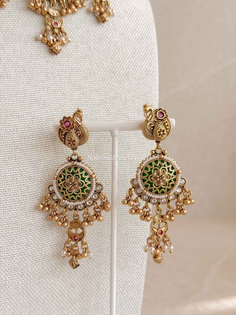 Meera Green Kundan Choker Set - SOKORA JEWELSMeera Green Kundan Choker Set