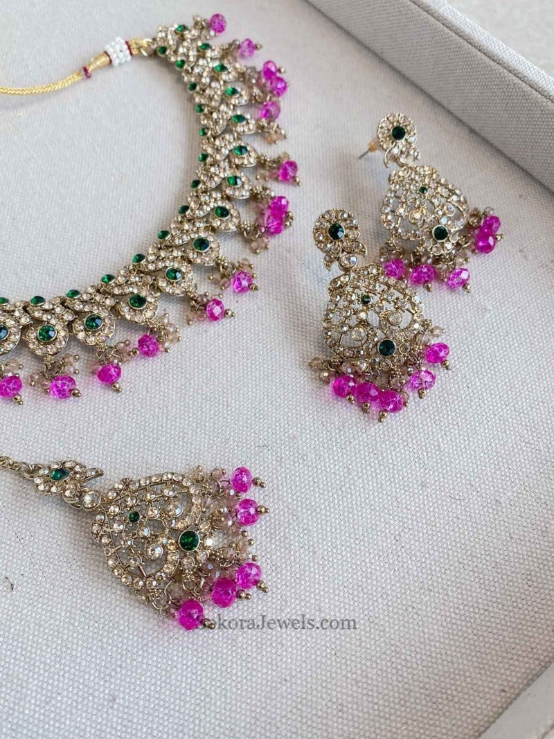 Mehak Golden Necklace sets - SOKORA JEWELSMehak Golden Necklace sets