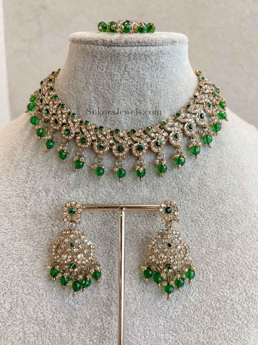 Mehak Golden Necklace sets - SOKORA JEWELSMehak Golden Necklace sets