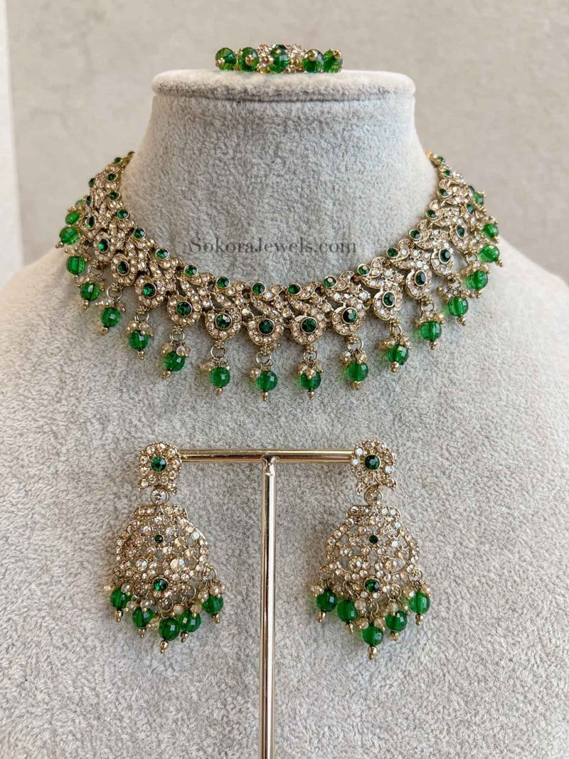 Mehak Golden Necklace sets - SOKORA JEWELSMehak Golden Necklace sets