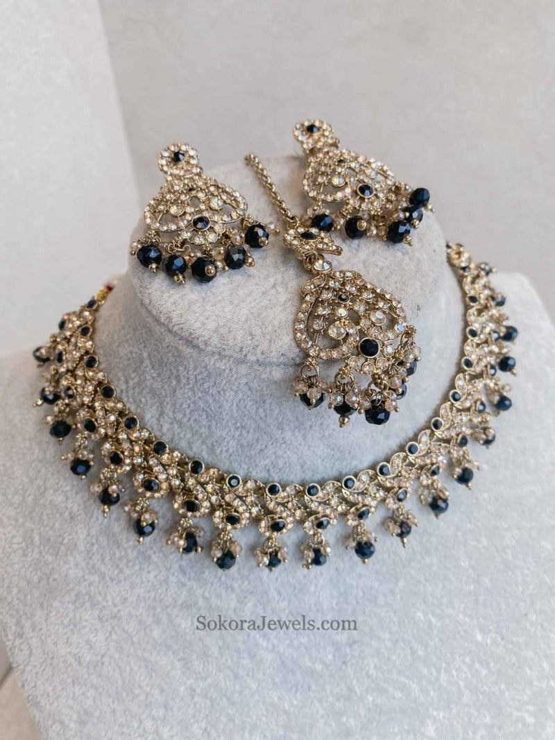 Mehak Golden Necklace sets - SOKORA JEWELSMehak Golden Necklace sets