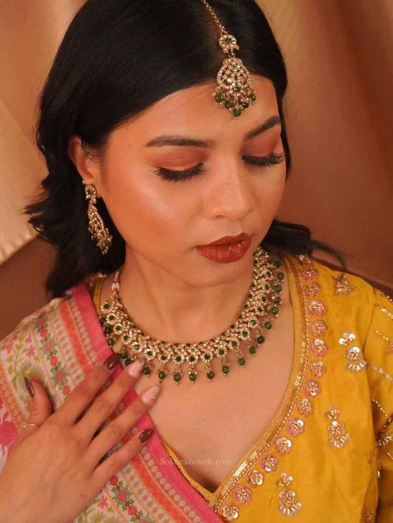 Mehak Golden Necklace sets - SOKORA JEWELSMehak Golden Necklace sets