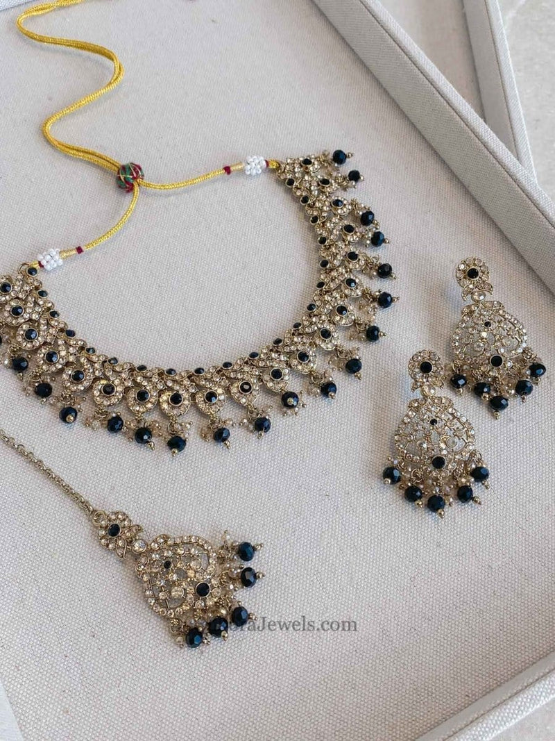 Mehak Golden Necklace sets - SOKORA JEWELSMehak Golden Necklace sets