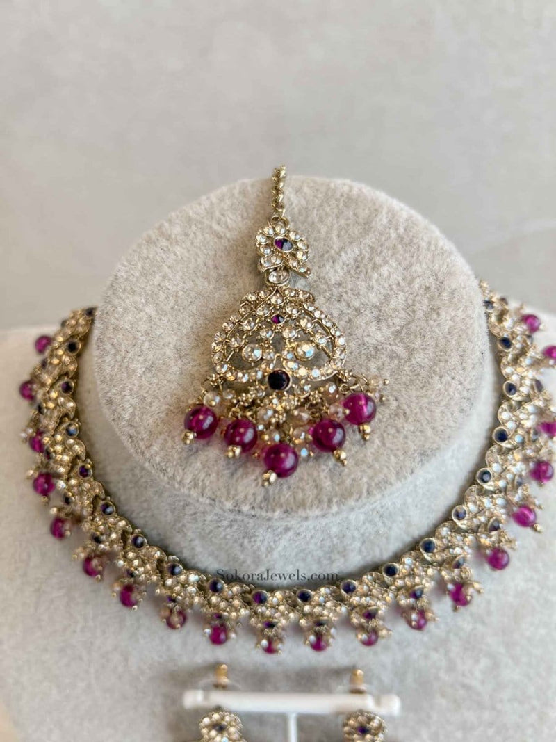 Mehak Golden Necklace sets - SOKORA JEWELSMehak Golden Necklace sets