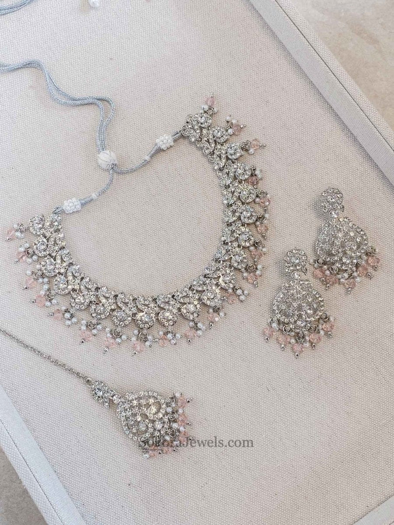 Mehak Silver Necklace sets - SOKORA JEWELSMehak Silver Necklace sets