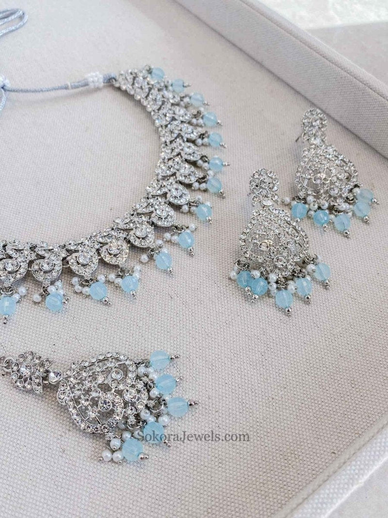 Mehak Silver Necklace sets - SOKORA JEWELSMehak Silver Necklace sets