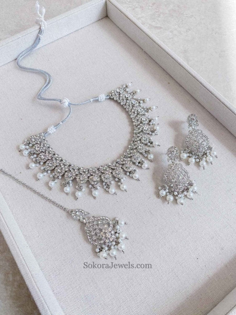 Mehak Silver Necklace sets - SOKORA JEWELSMehak Silver Necklace sets
